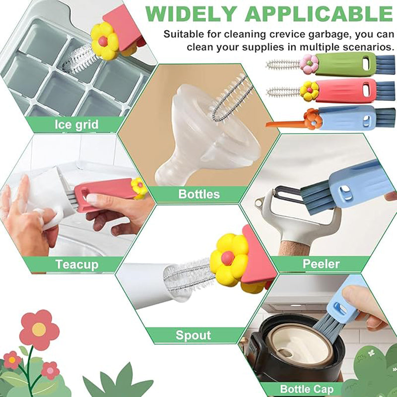 3-in-1 Water Bottle & Lid Cleaning Brush Set (3 pcs)