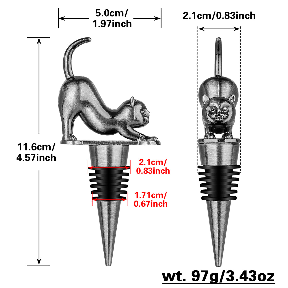 Cat-Shaped Wine Bottle Stopper
