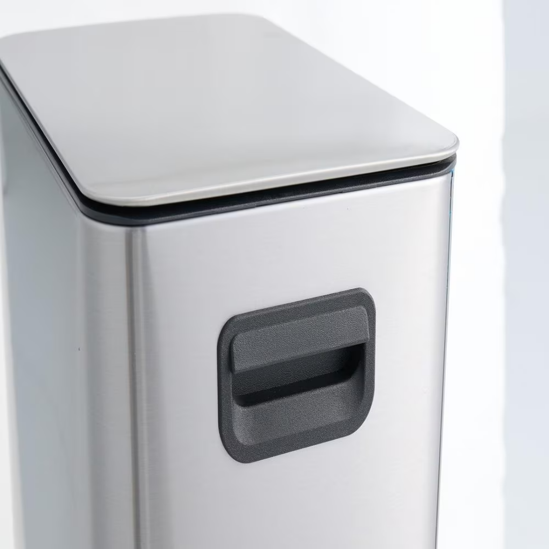 Stainless Steel Kitchen Trash Can (10 L, Steel Gray)