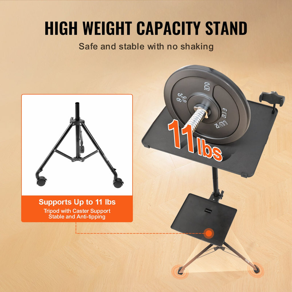 Rolling Projector & Laptop Stand (31–67 in)