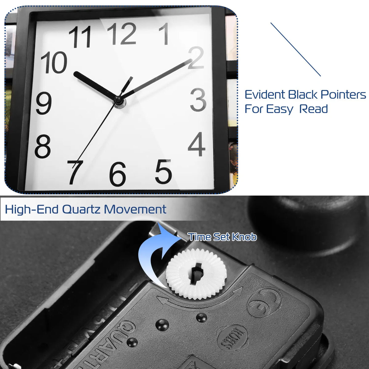 12-Photo Collage Wall Clock