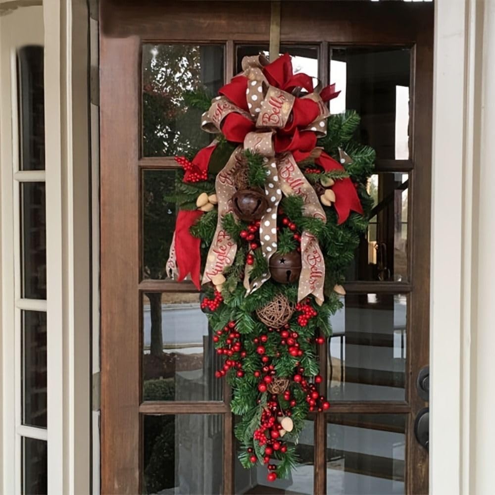 Christmas Candy Cane Teardrop Wreath (23.6 in)