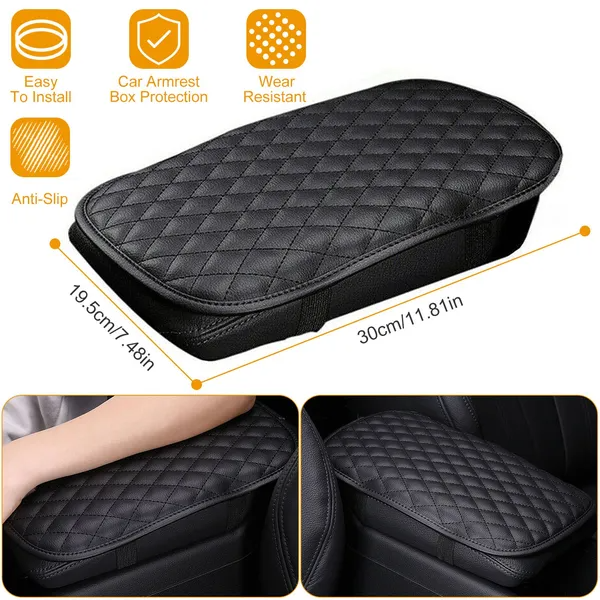 Car Center Console Armrest Cover (PU Leather)