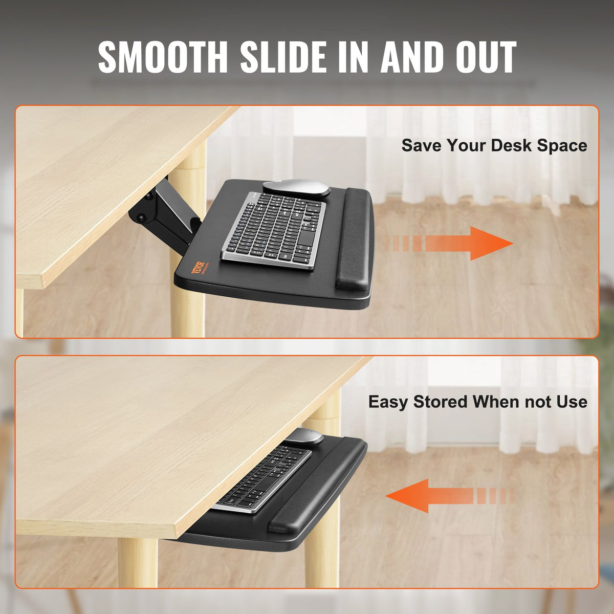 Under-Desk Keyboard Tray (Adjustable Height & Angle)