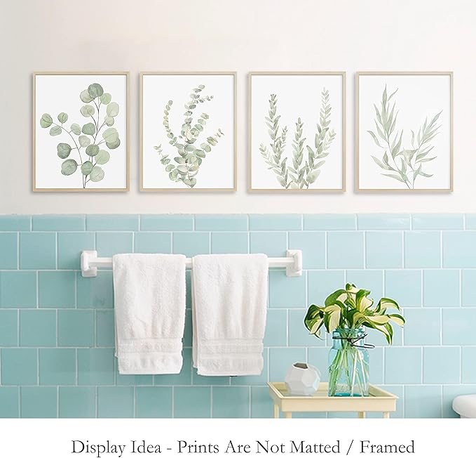 Botanical Canvas Wall Art, Set of 4 (8×10 in)