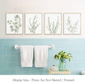 Botanical Canvas Wall Art, Set of 4 (8×10 in)