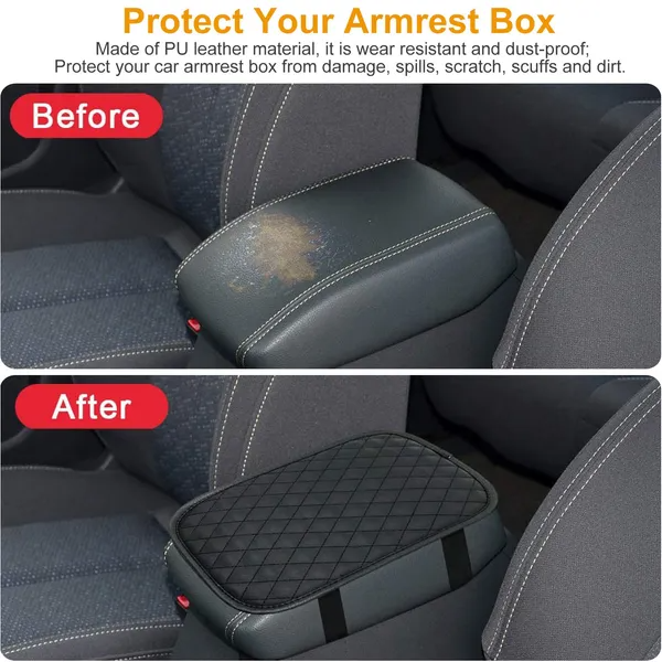 Car Center Console Armrest Cover (PU Leather)