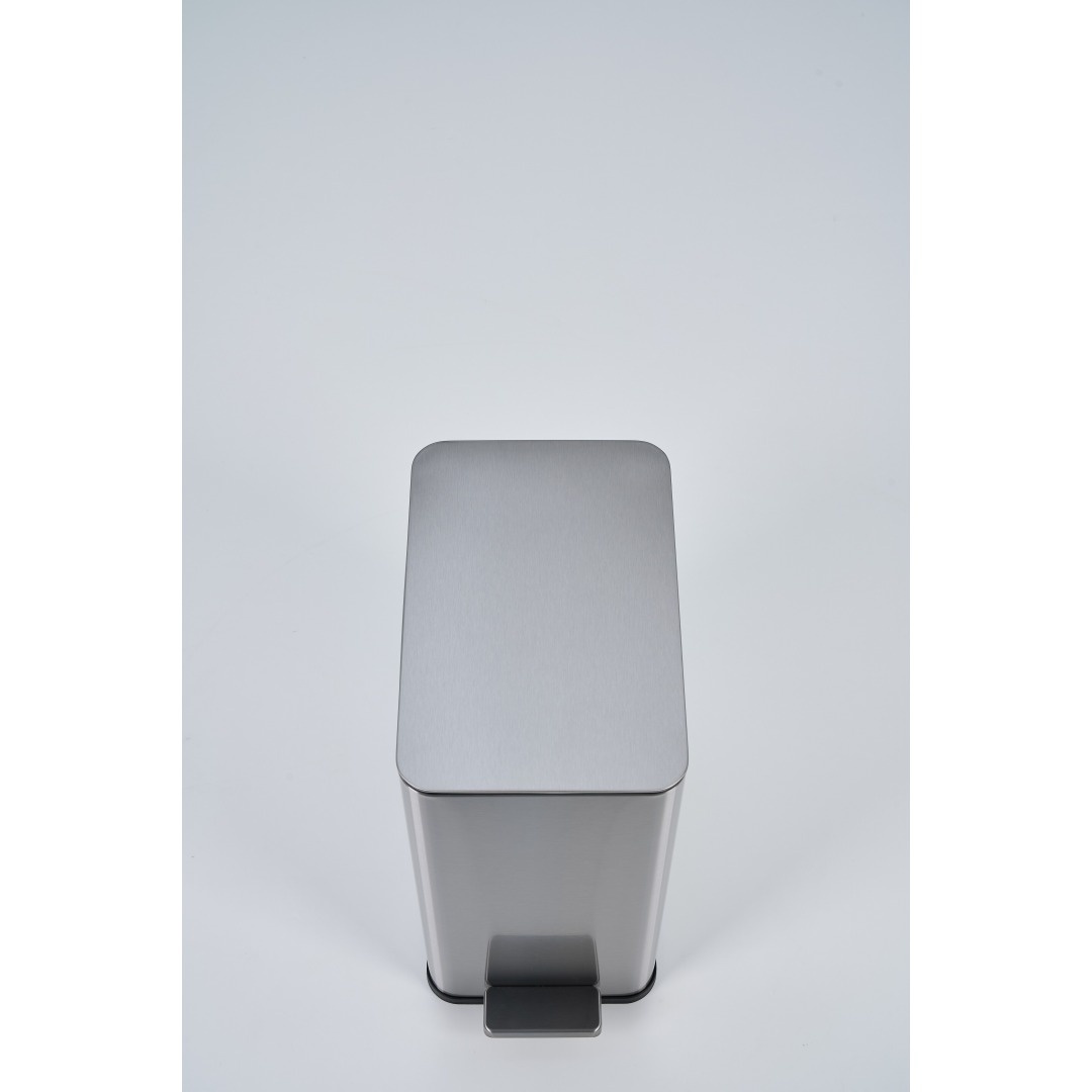 Stainless Steel Kitchen Trash Can (10 L, Steel Gray)