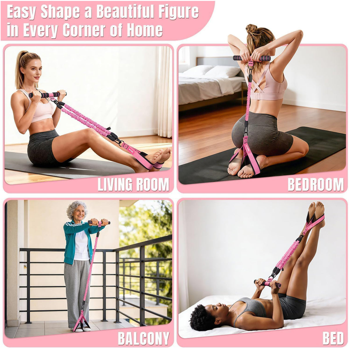 3-Tube Sit-Up Resistance Band Trainer