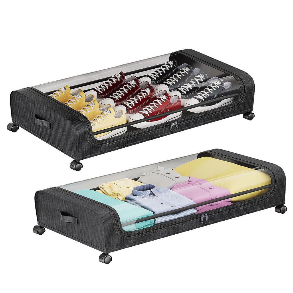 Rolling Under-Bed Storage Containers with Lids (2-Pack, 42 L each)