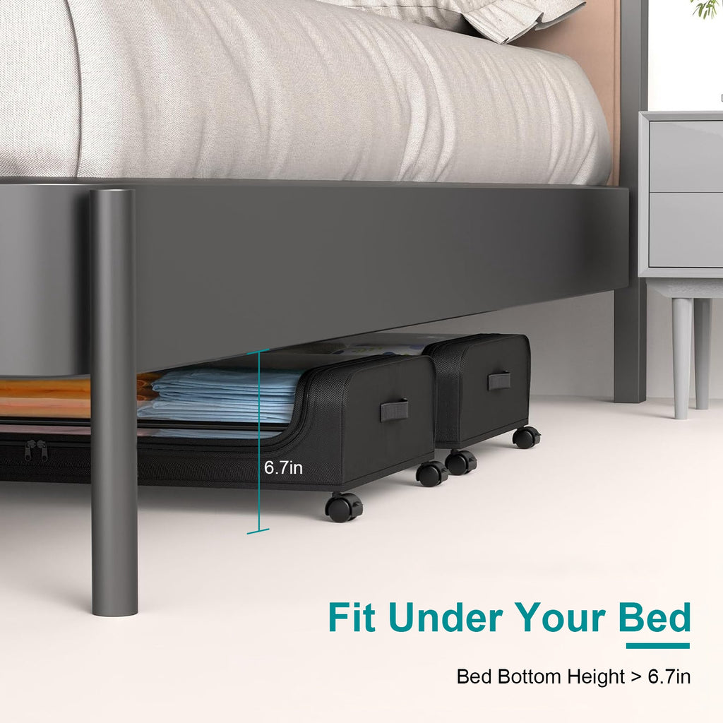 Rolling Under-Bed Storage Containers with Lids (2-Pack, 42 L each)