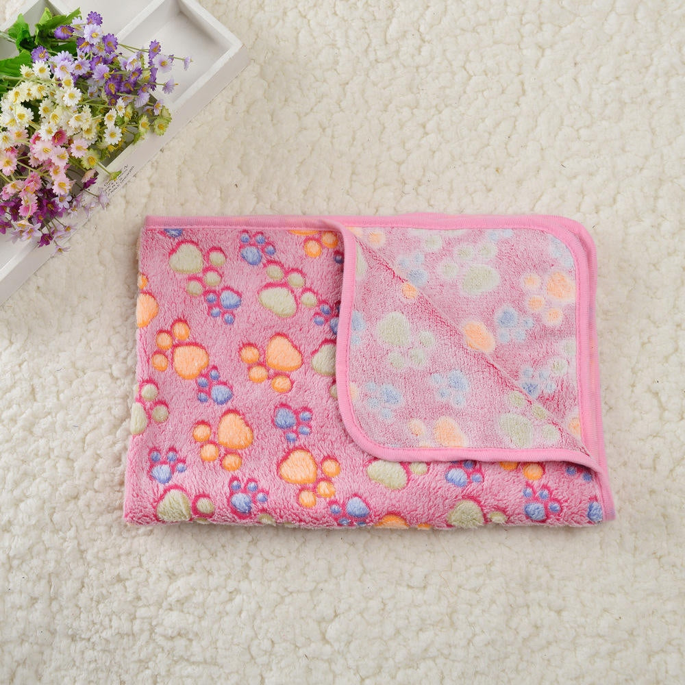 Plush Paw Print Pet Blankets (3-Pack)
