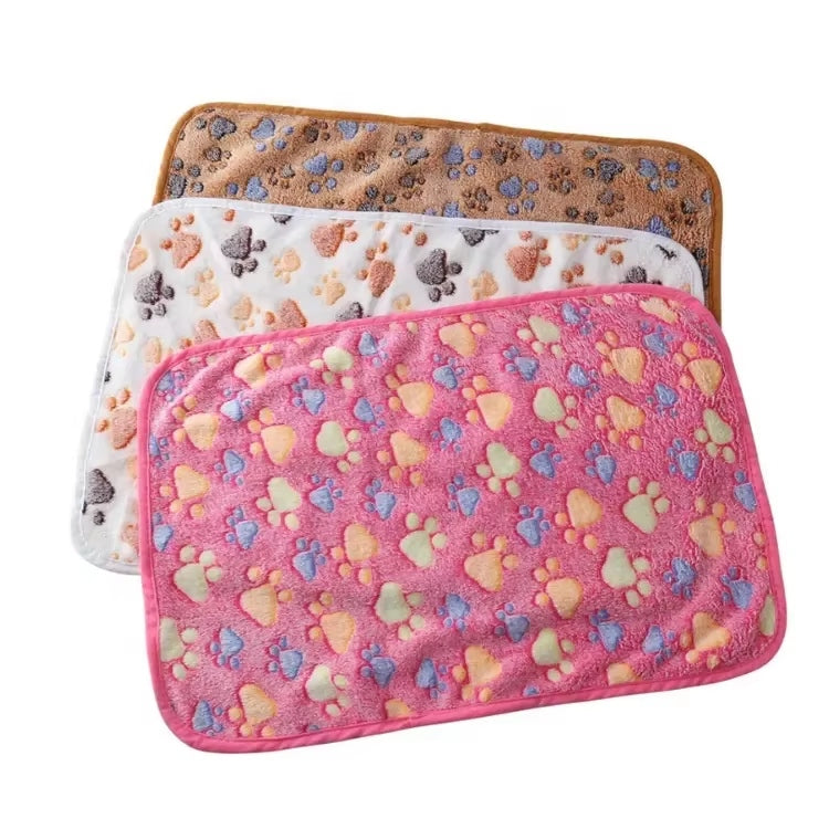 Plush Paw Print Pet Blankets (3-Pack)