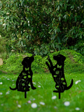 Metal Dog Silhouette Garden Stakes (Set of 2)