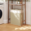 Double Bamboo Laundry Hamper with Lids (26.4 gal)