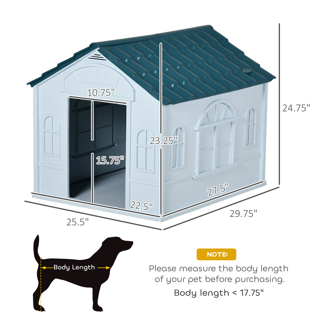 Plastic Dog House with Windows