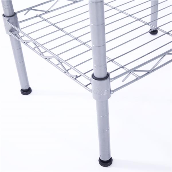 4-Shelf Metal Storage Rack (Silver Gray)