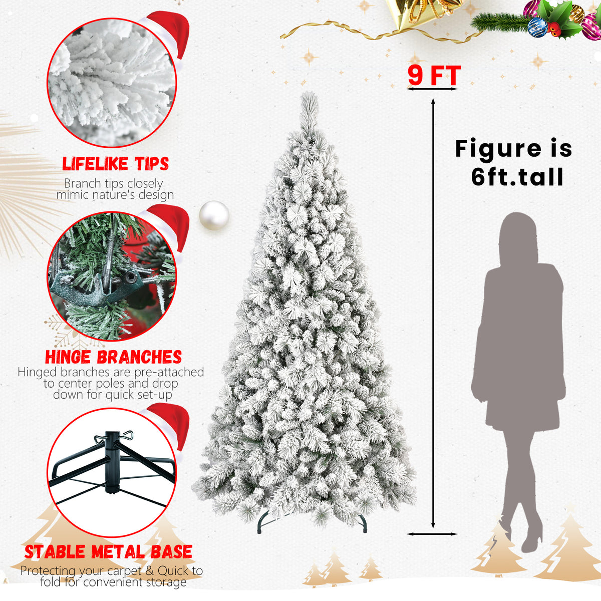 4 ft Flocked Artificial Christmas Tree