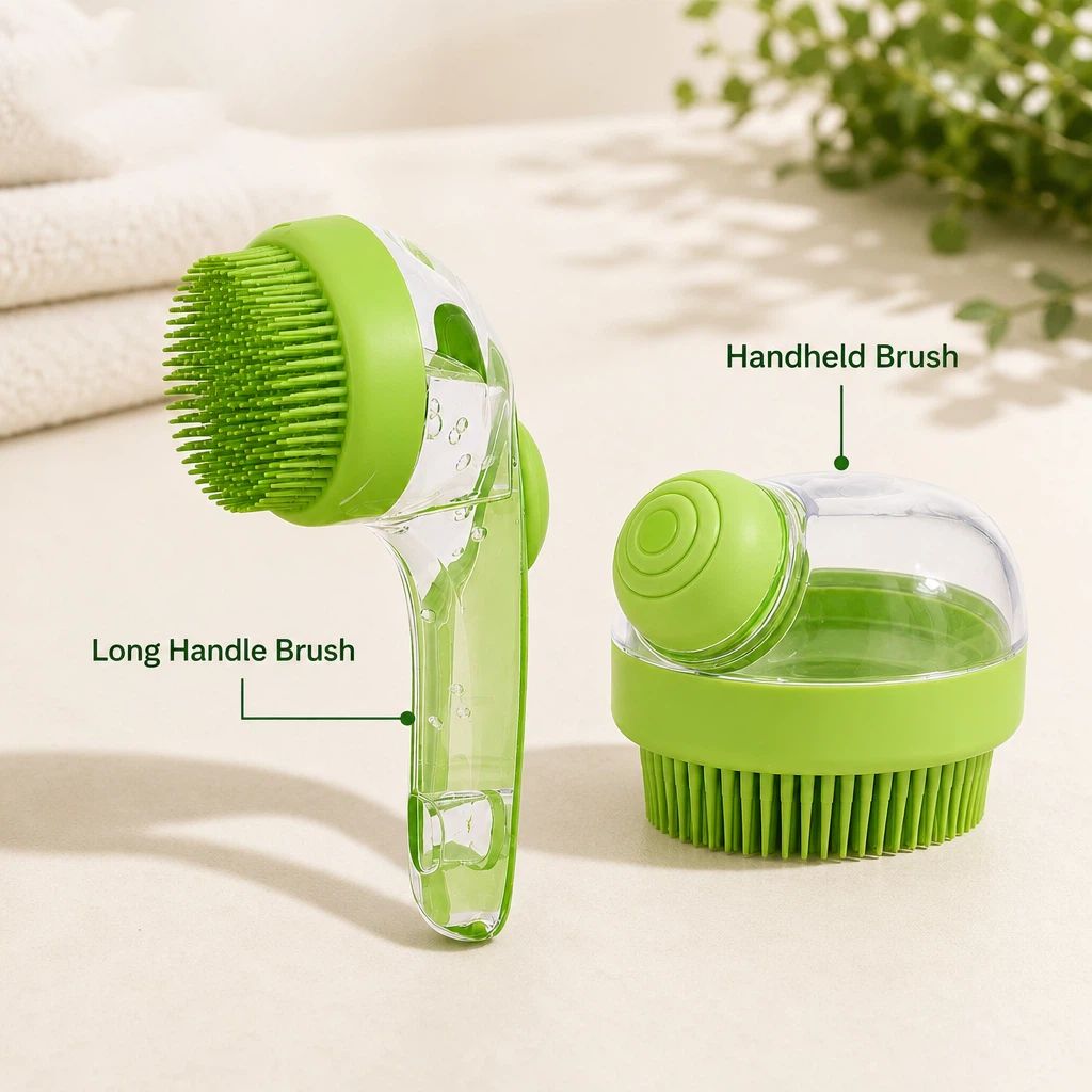 Pet Shampoo Dispensing Bath Brushes (2-Pack)