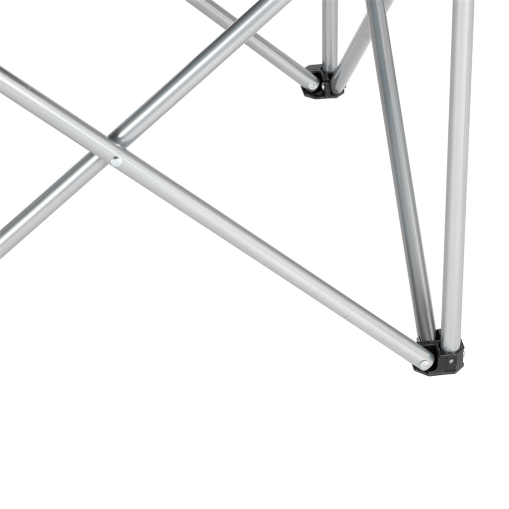 Folding Camping Chair, Iron Frame (Grey / Off-White)