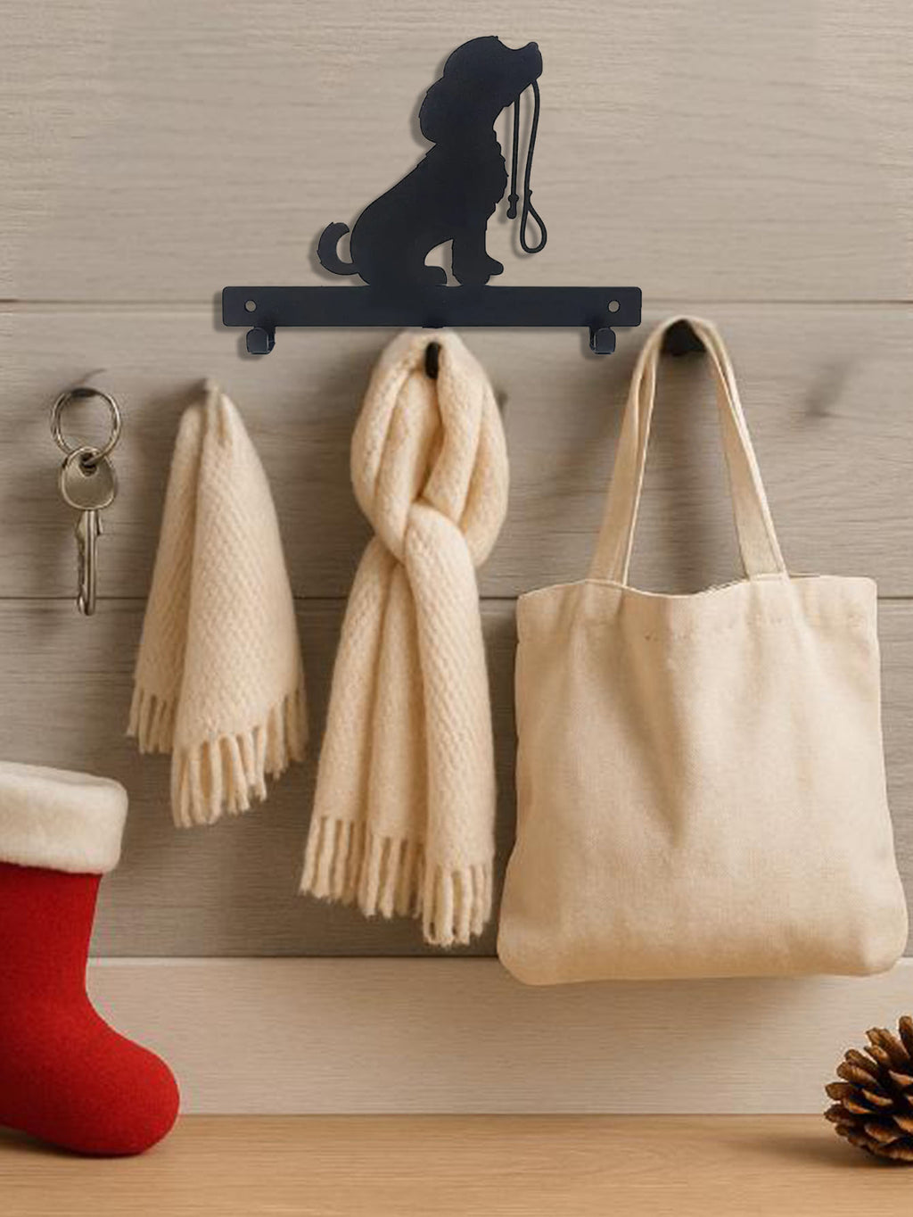 Tree Branch Metal Wall Hooks for Leashes, Keys & Coats