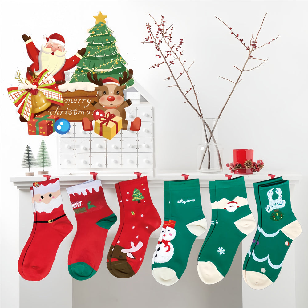 Christmas Stockings Gift Set: 6 Stockings, 6 Cards & Gift Box