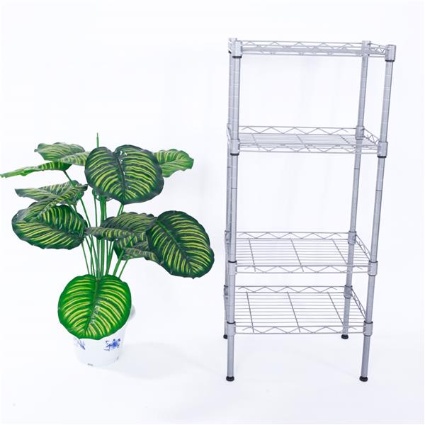 4-Shelf Metal Storage Rack (Silver Gray)