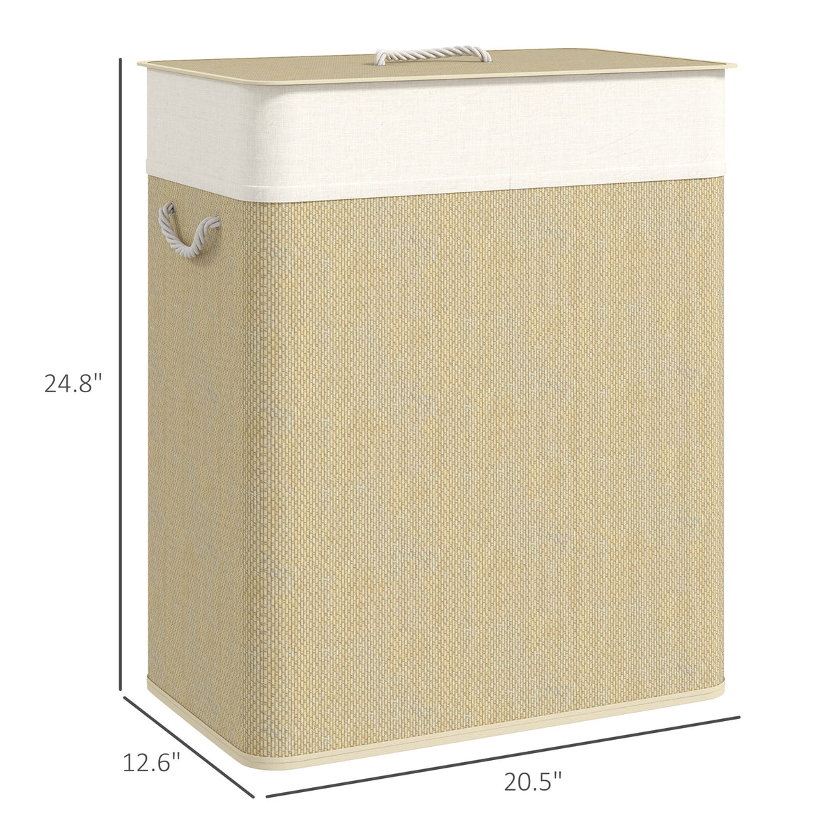 Double Bamboo Laundry Hamper with Lids (26.4 gal)