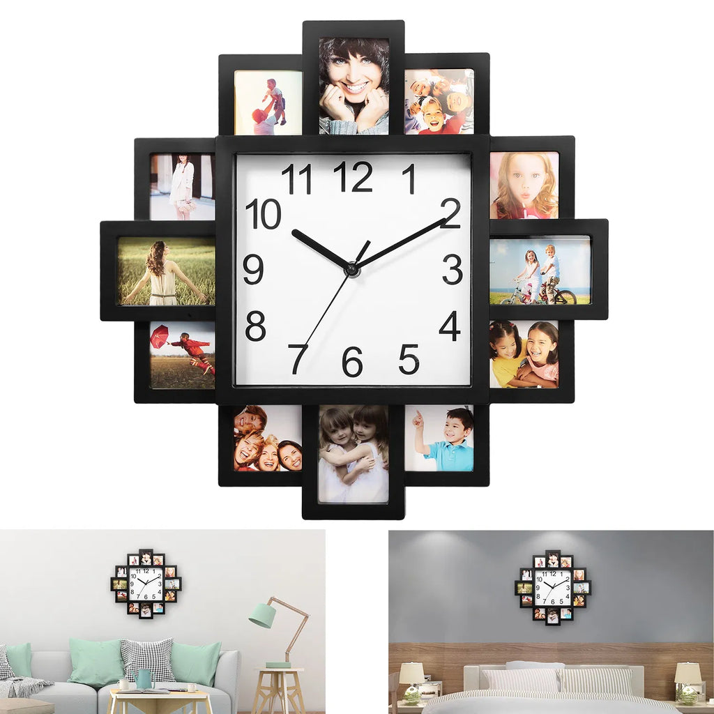 12-Photo Collage Wall Clock