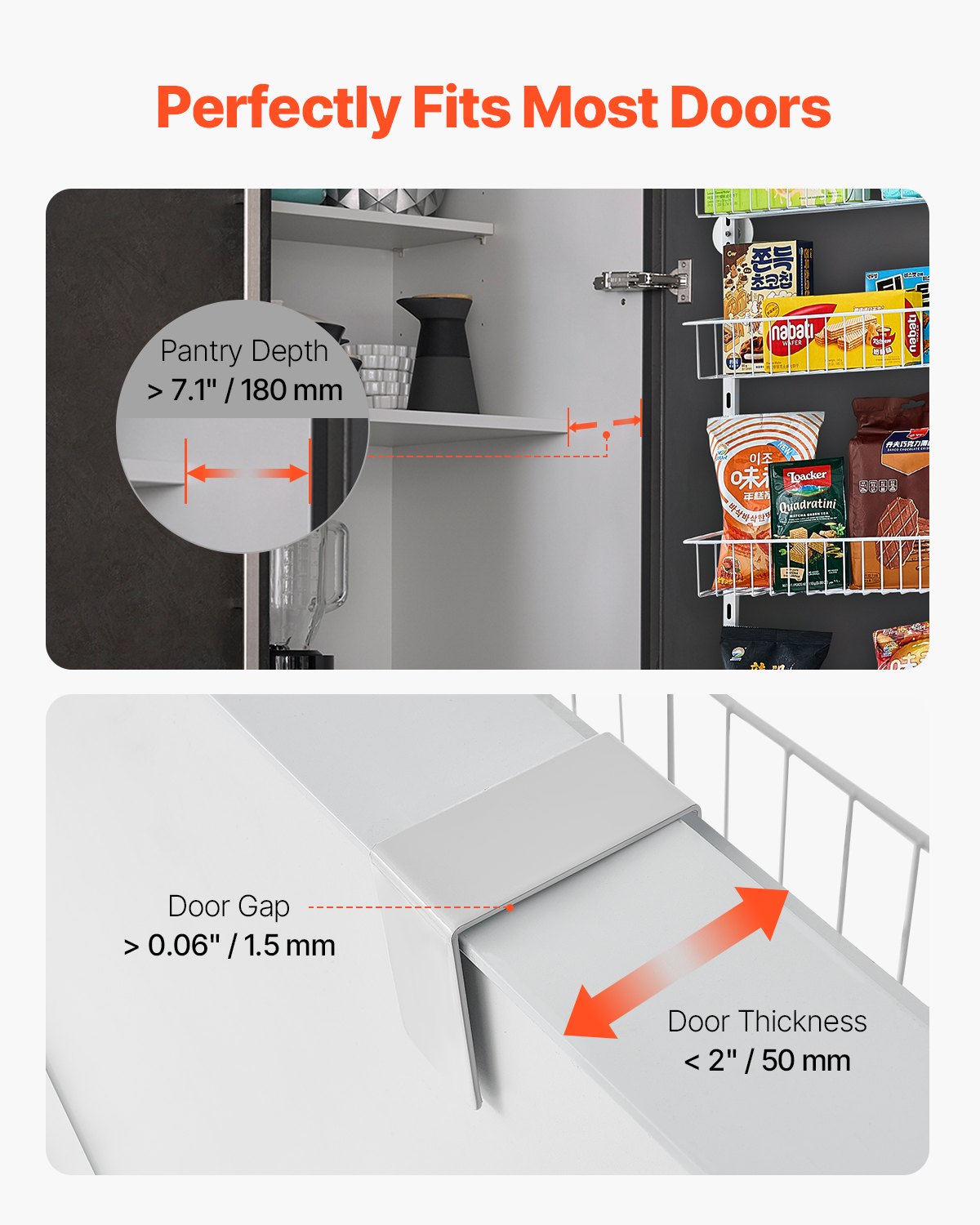 10-Tier Over-the-Door Pantry Organizer (White)
