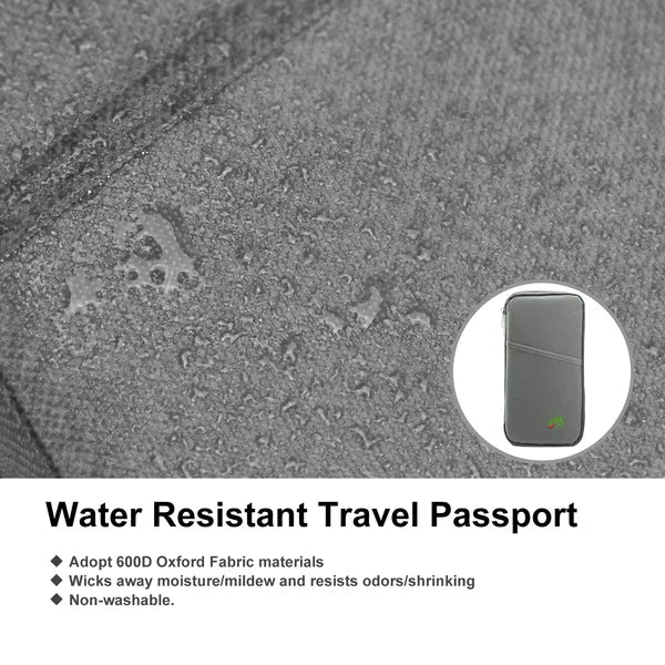 Zippered Travel Passport & Document Wallet