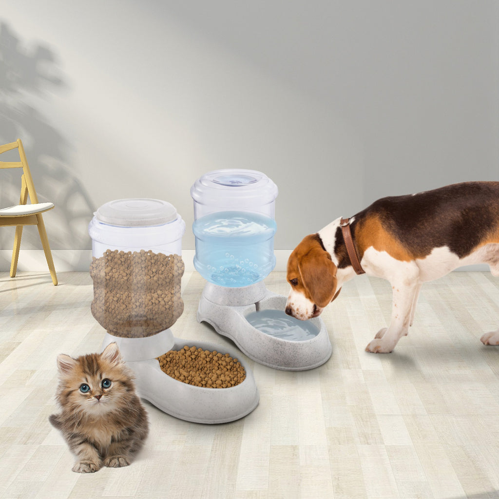 Gravity Pet Water Dispenser (3.5 L / 1 gal, Beige)