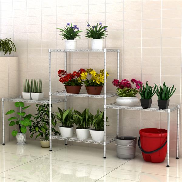 Modular Carbon Steel Floor Storage Rack (Silver)