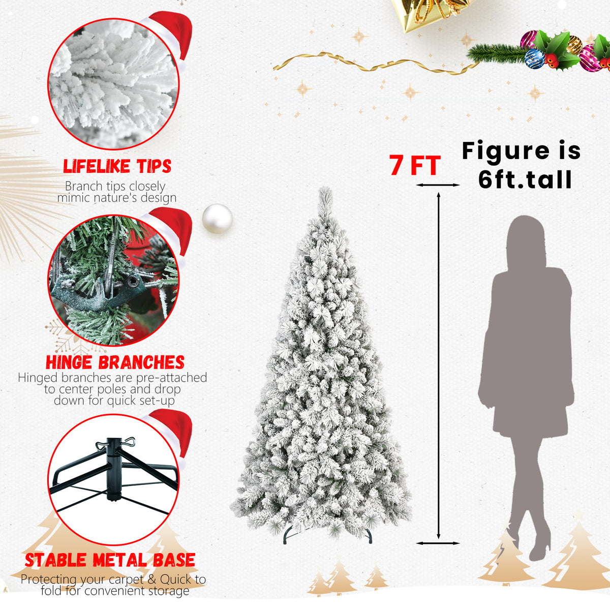 4 ft Flocked Artificial Christmas Tree
