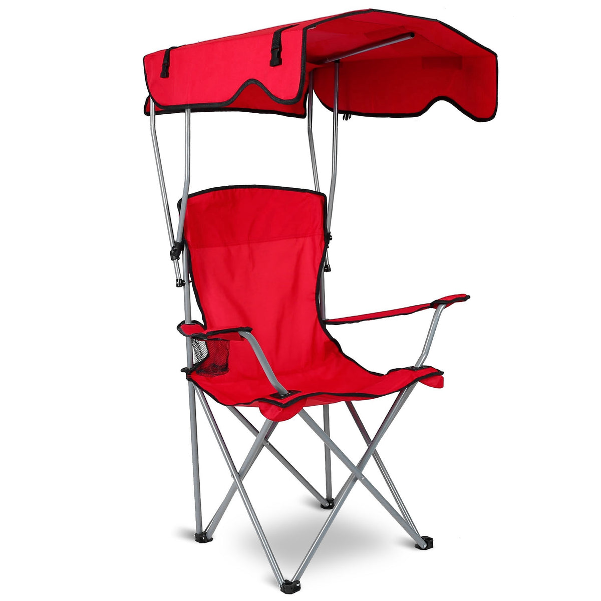 Folding Camping Chair with Shade Canopy & Cup Holder
