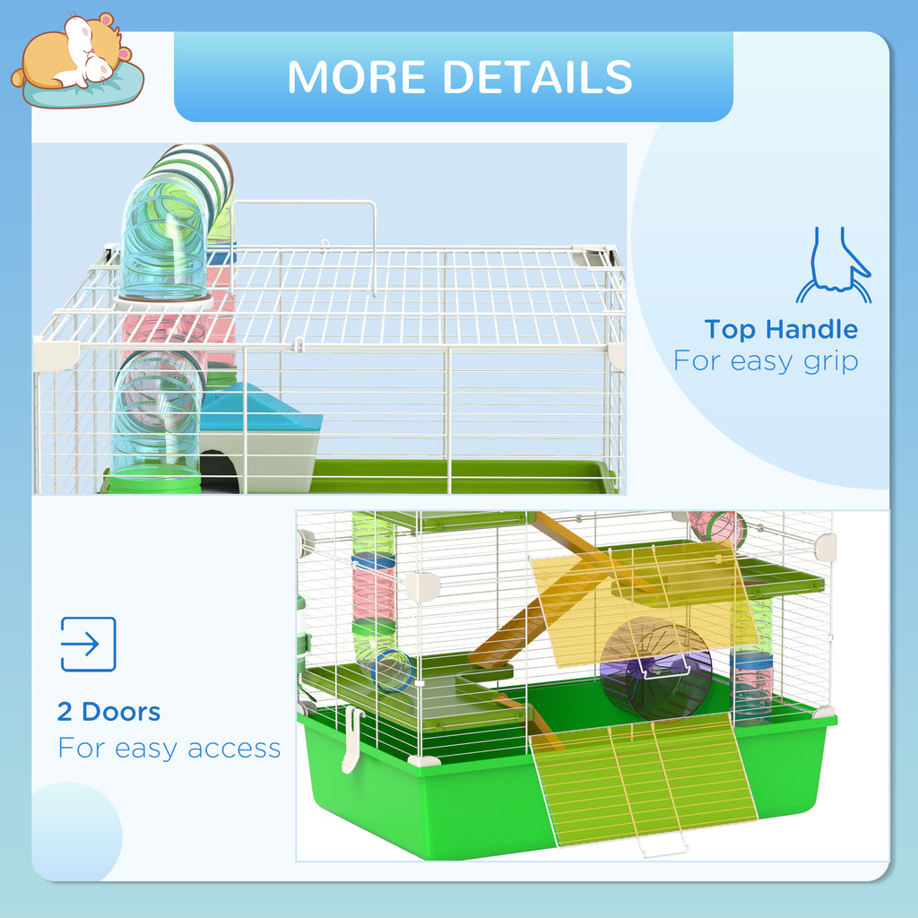 5-Tier Hamster Cage with Tubes & Wheel (23 in)