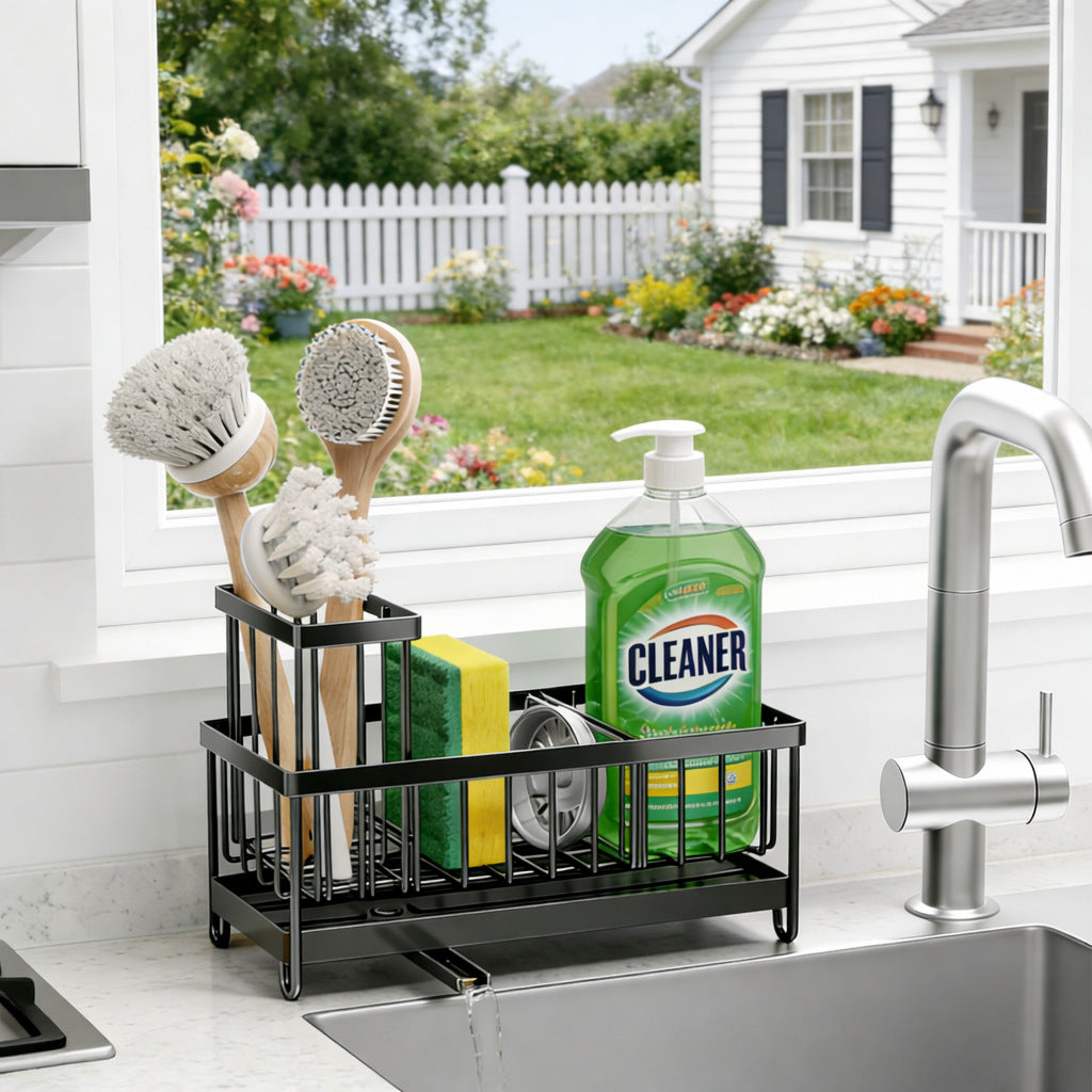 Kitchen Sink Caddy for Sponge, Brush & Soap