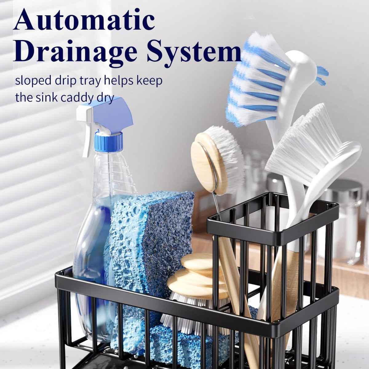 Kitchen Sink Caddy for Sponge, Brush & Soap