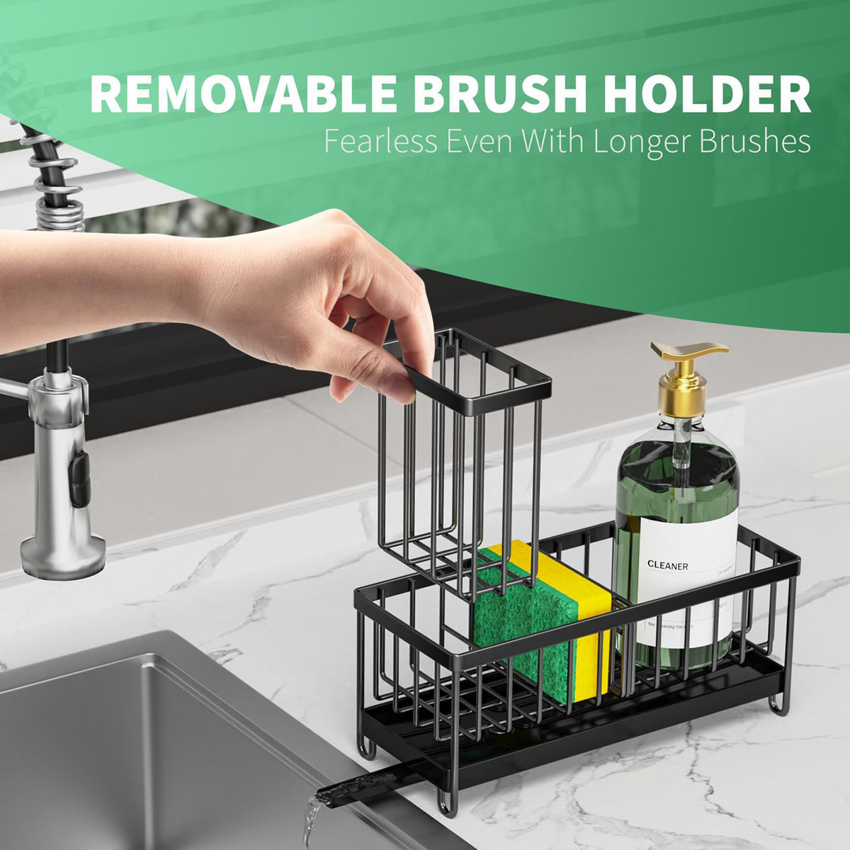Kitchen Sink Caddy for Sponge, Brush & Soap
