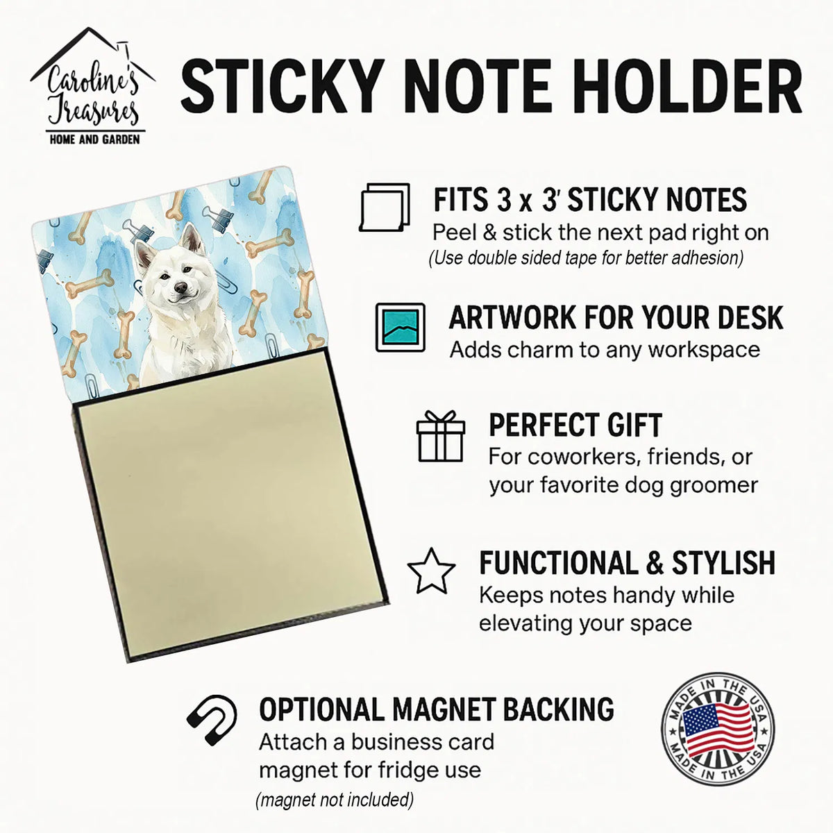 Dog Breed Watercolor Sticky Note Holder