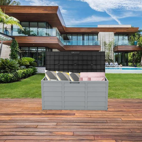 Outdoor Patio Storage Box, 75 Gallon (Black Lid)