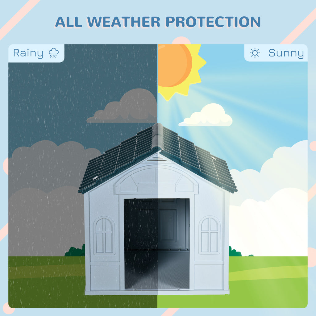 Plastic Dog House with Windows
