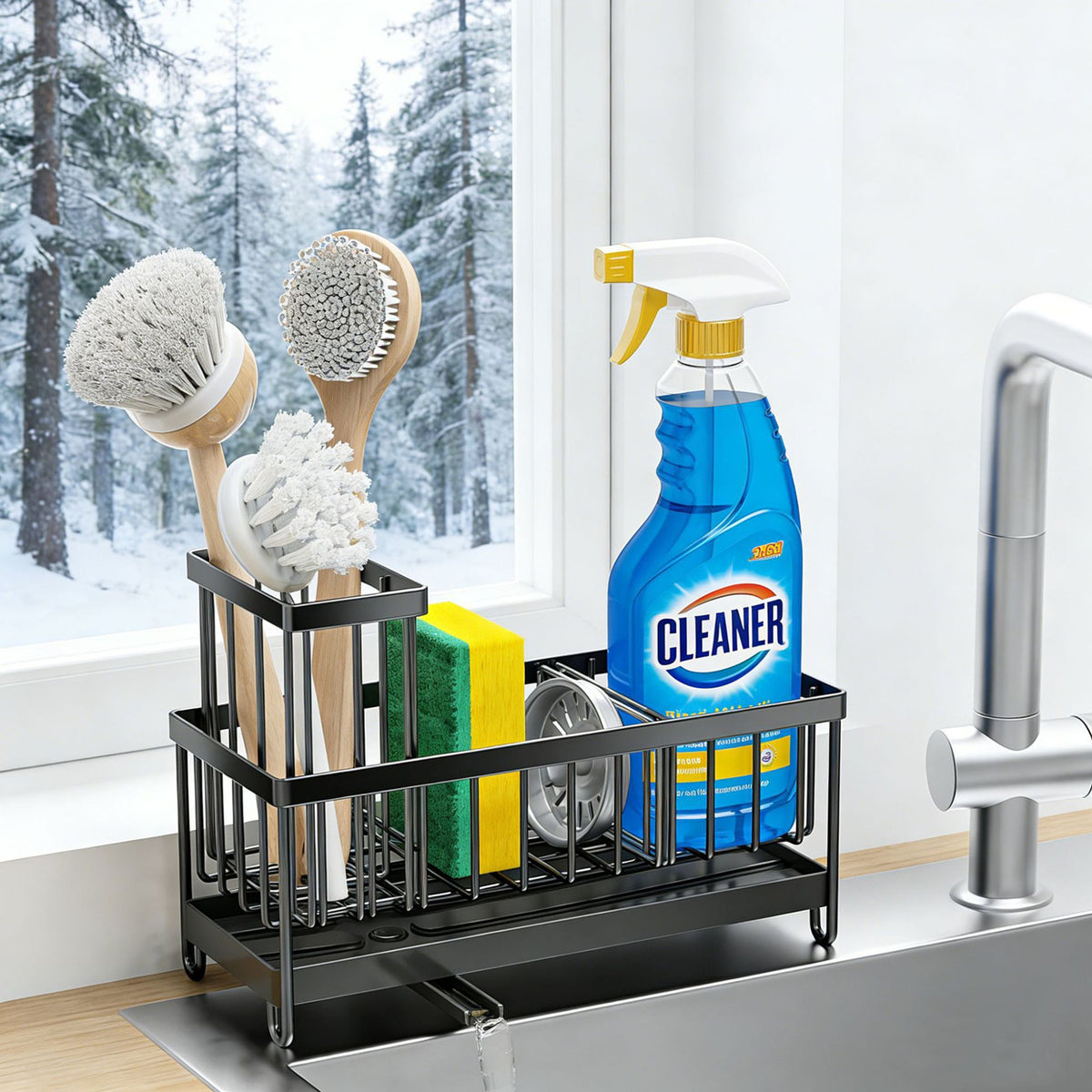 Kitchen Sink Caddy for Sponge, Brush & Soap