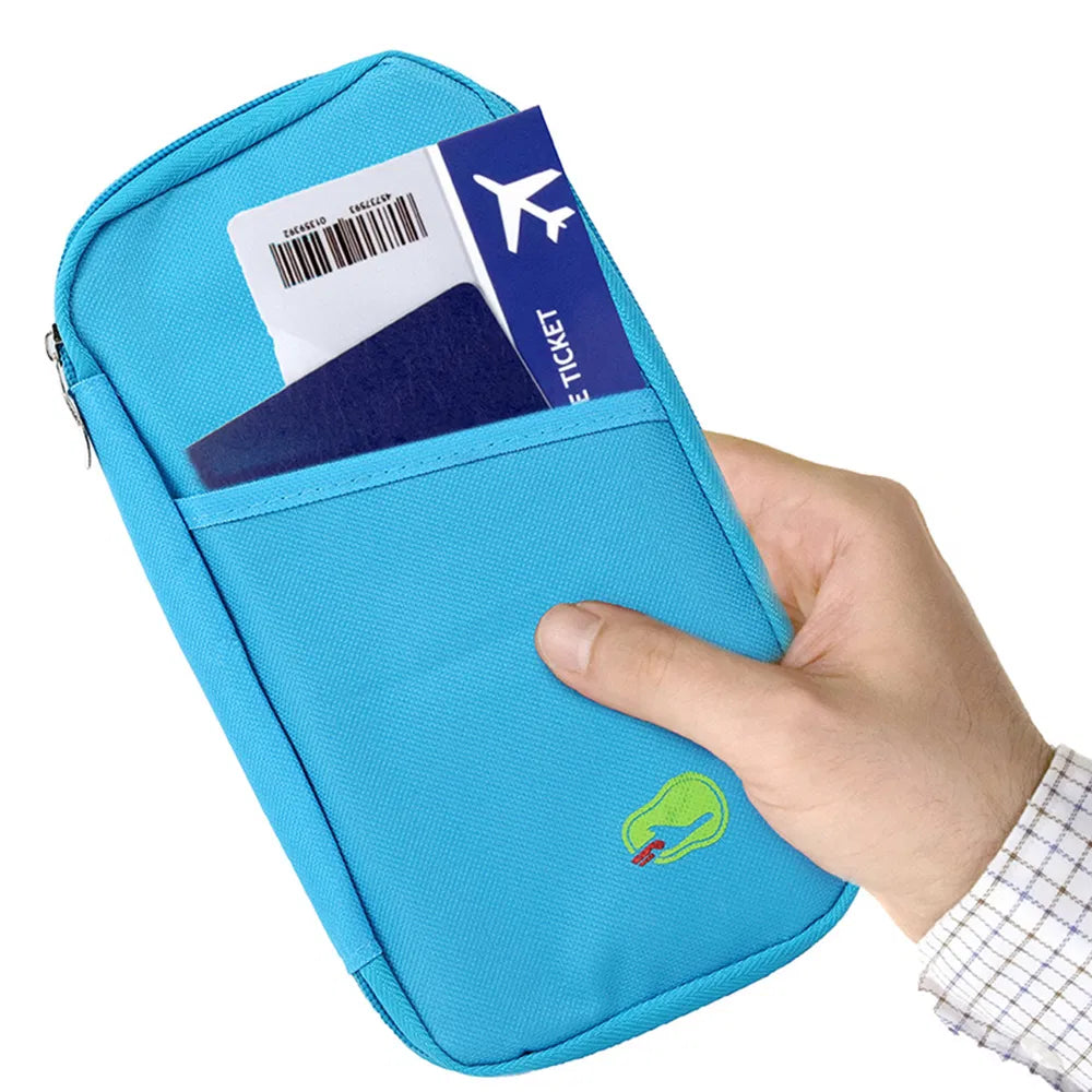 Zippered Travel Passport & Document Wallet