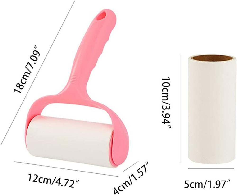 Pet Hair Lint Roller Set (Handle + 3 Rolls, 120 Sheets)