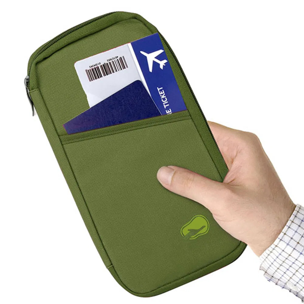 Zippered Travel Passport & Document Wallet