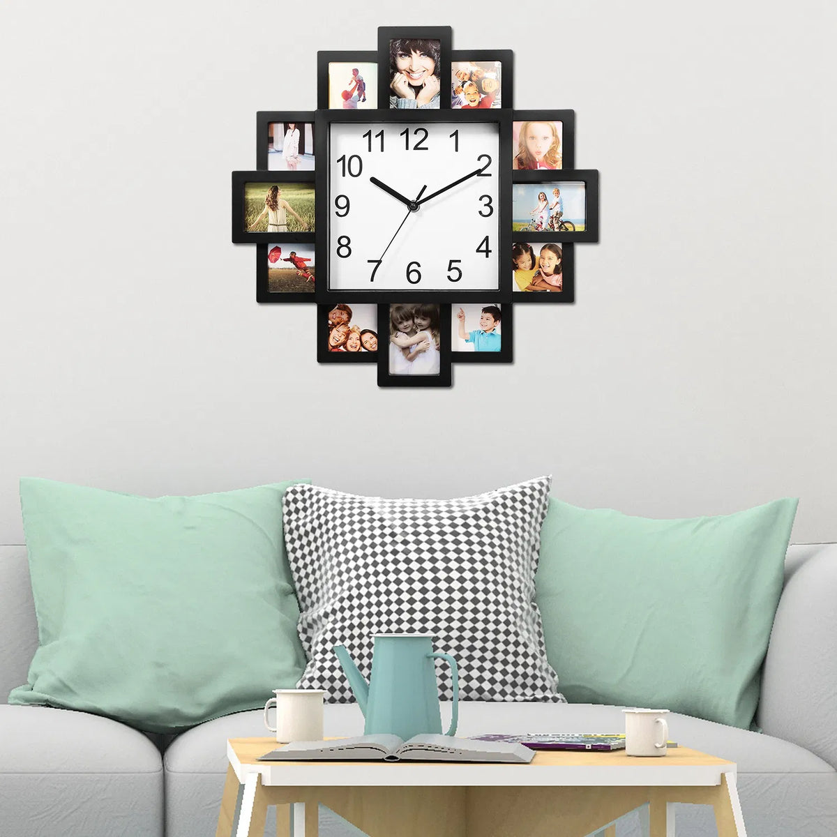 12-Photo Collage Wall Clock