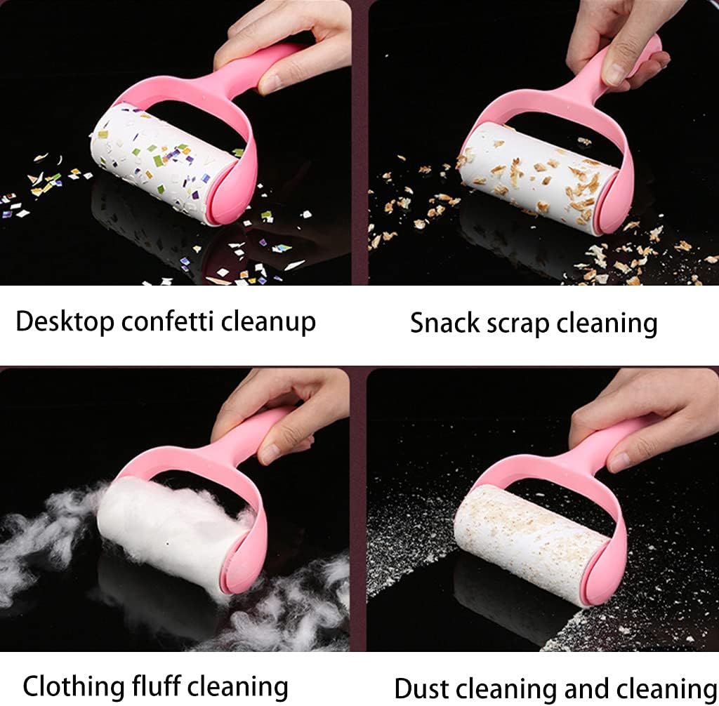 Pet Hair Lint Roller Set (Handle + 3 Rolls, 120 Sheets)
