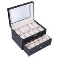 20-Slot Lockable Watch Collection Case - Two Layers