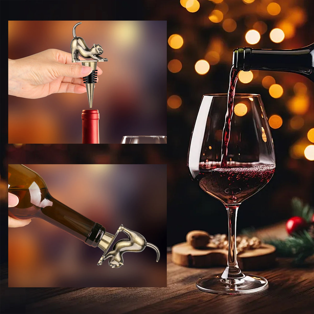 Cat-Shaped Wine Bottle Stopper